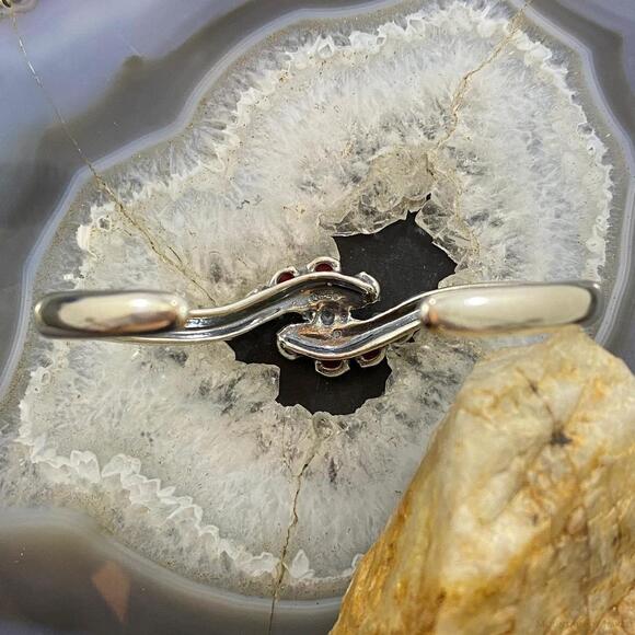 Carolyn Pollack Southwestern Style Sterling Red Jasper Cluster Women's Bracelet - Picture 6 of 10